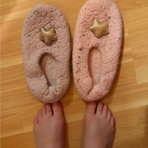 Pink Star Slippers- well loved